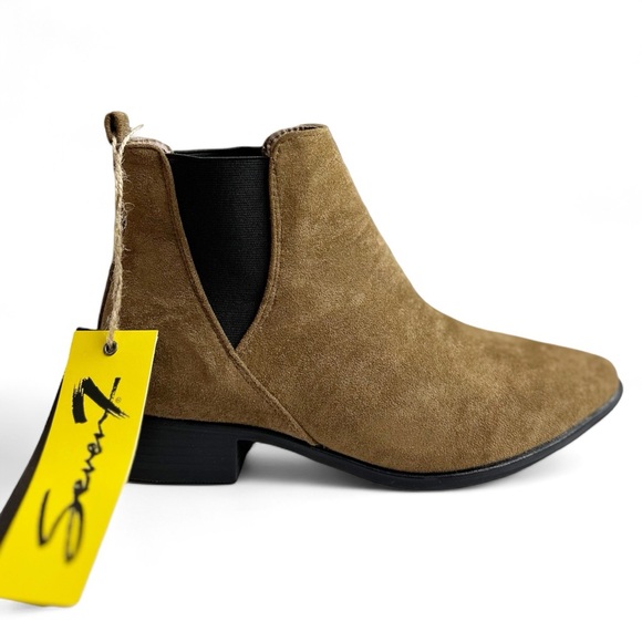 Seven7 Manhattan Tan Suede Ankle Boots - Picture 1 of 6